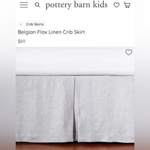 Organic Flax Grey Linen Crib Skirt